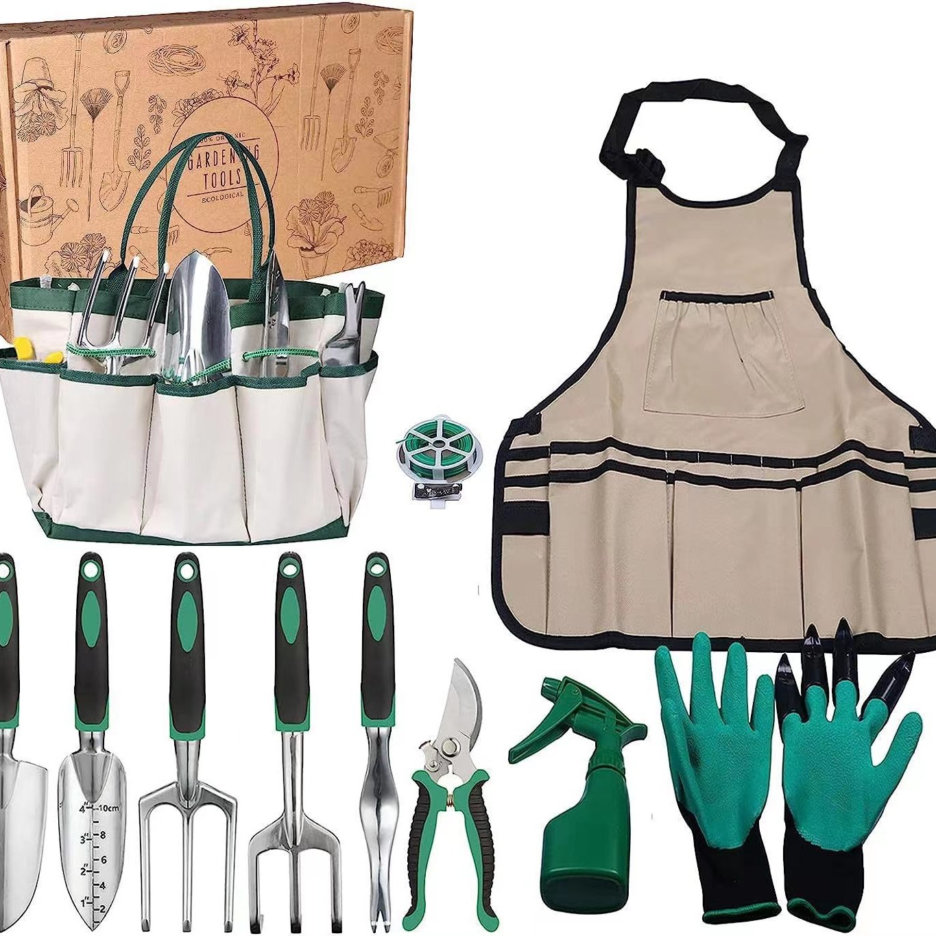 Gardening Tools Box - 11 Pcs Garden Tool Set Aluminum