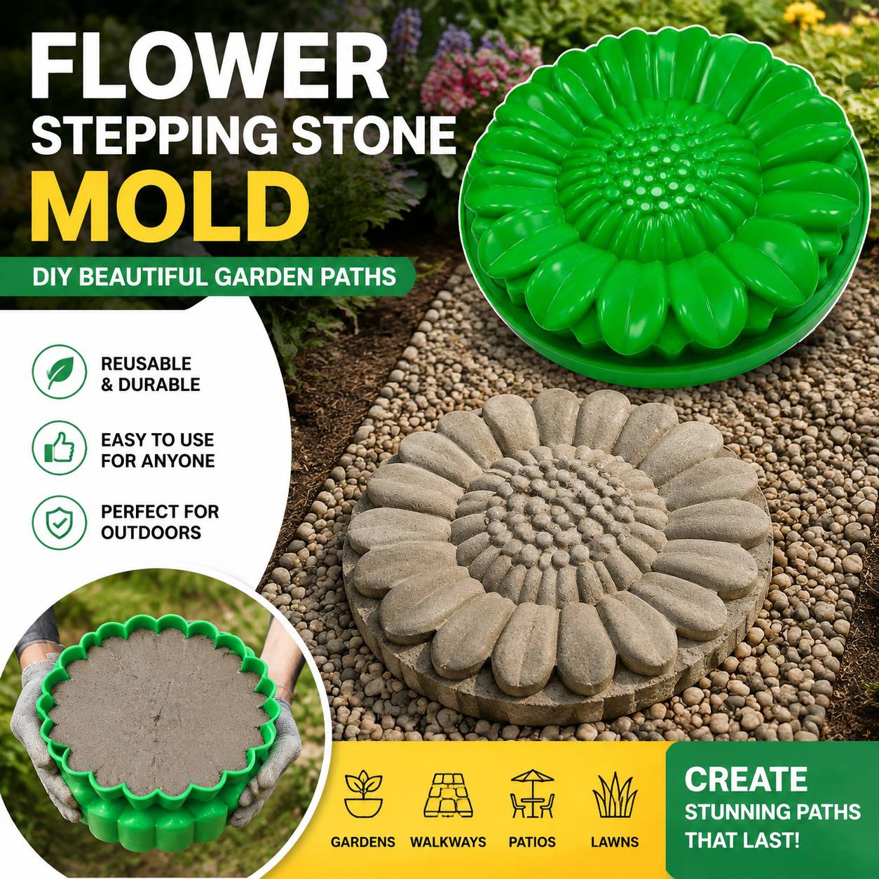 Sunflower Terrace Stone Mold S - đánh giá và giá Gardening Tools Shop