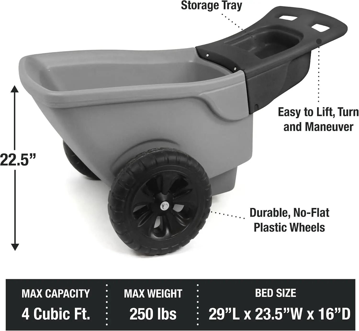 Easy Haul Durable Wheelbarrow  - đánh giá và giá Gardening Tools Made In Usa