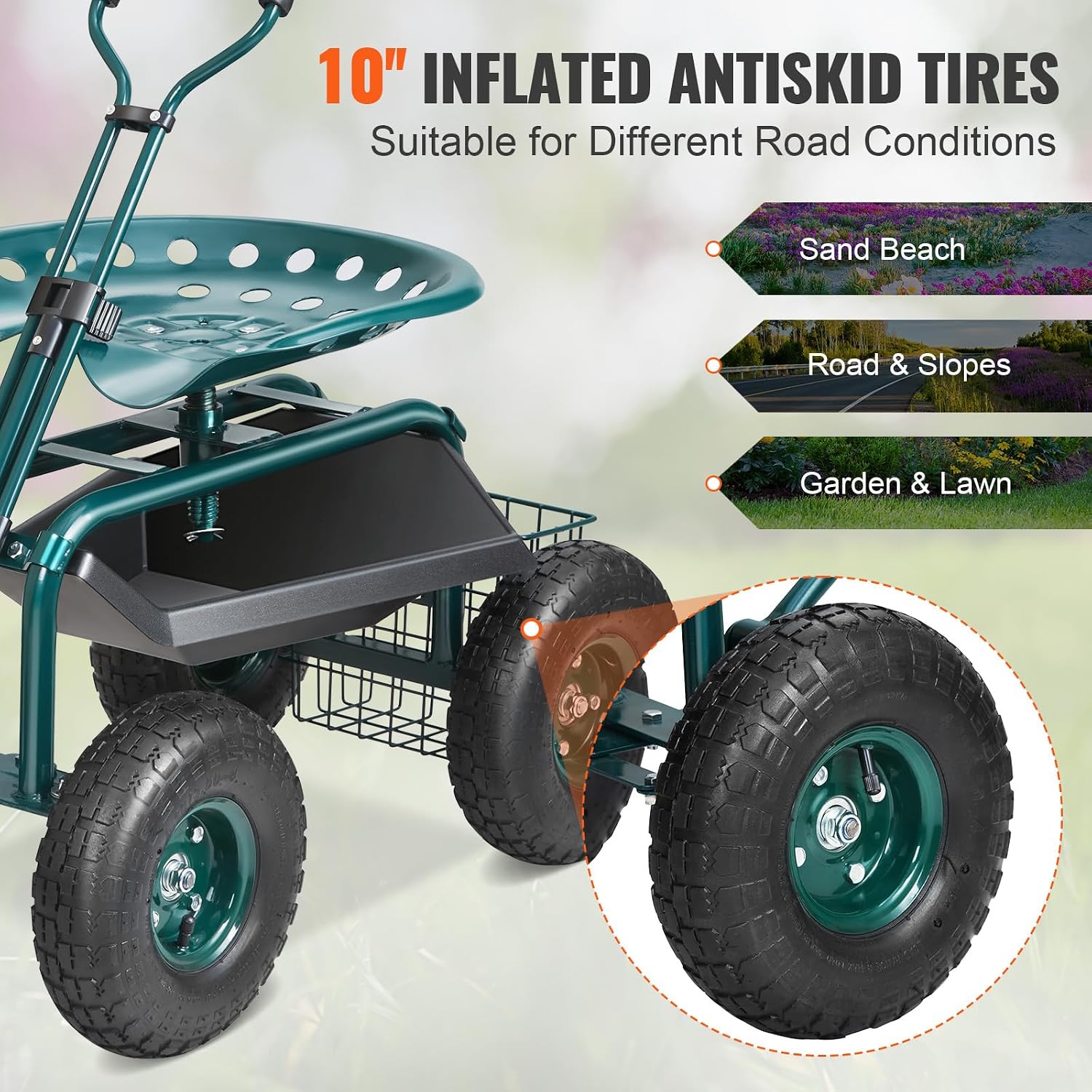 Garden Cart Rolling Workseat w - đánh giá và giá Gardening Tools Uses