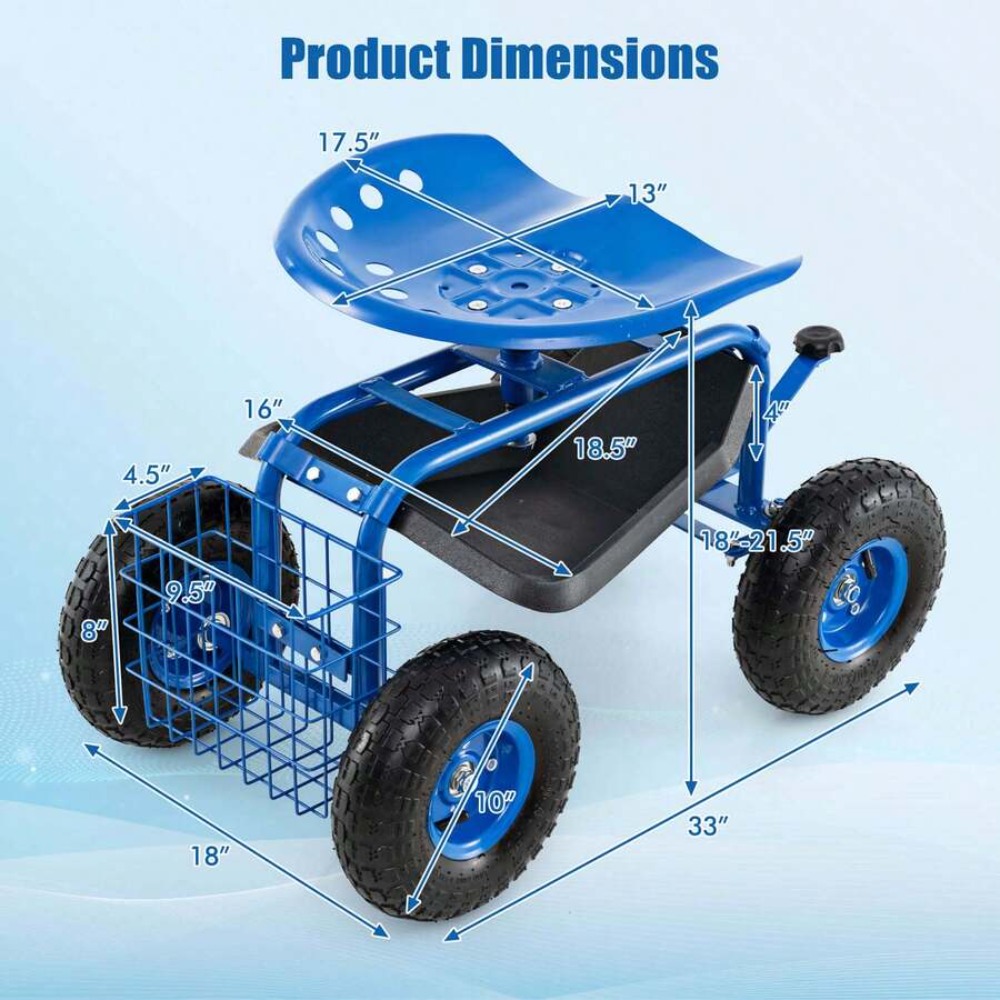 Garden Cart Rolling Work Seat  - đánh giá và giá Gardening Tools For Seniors