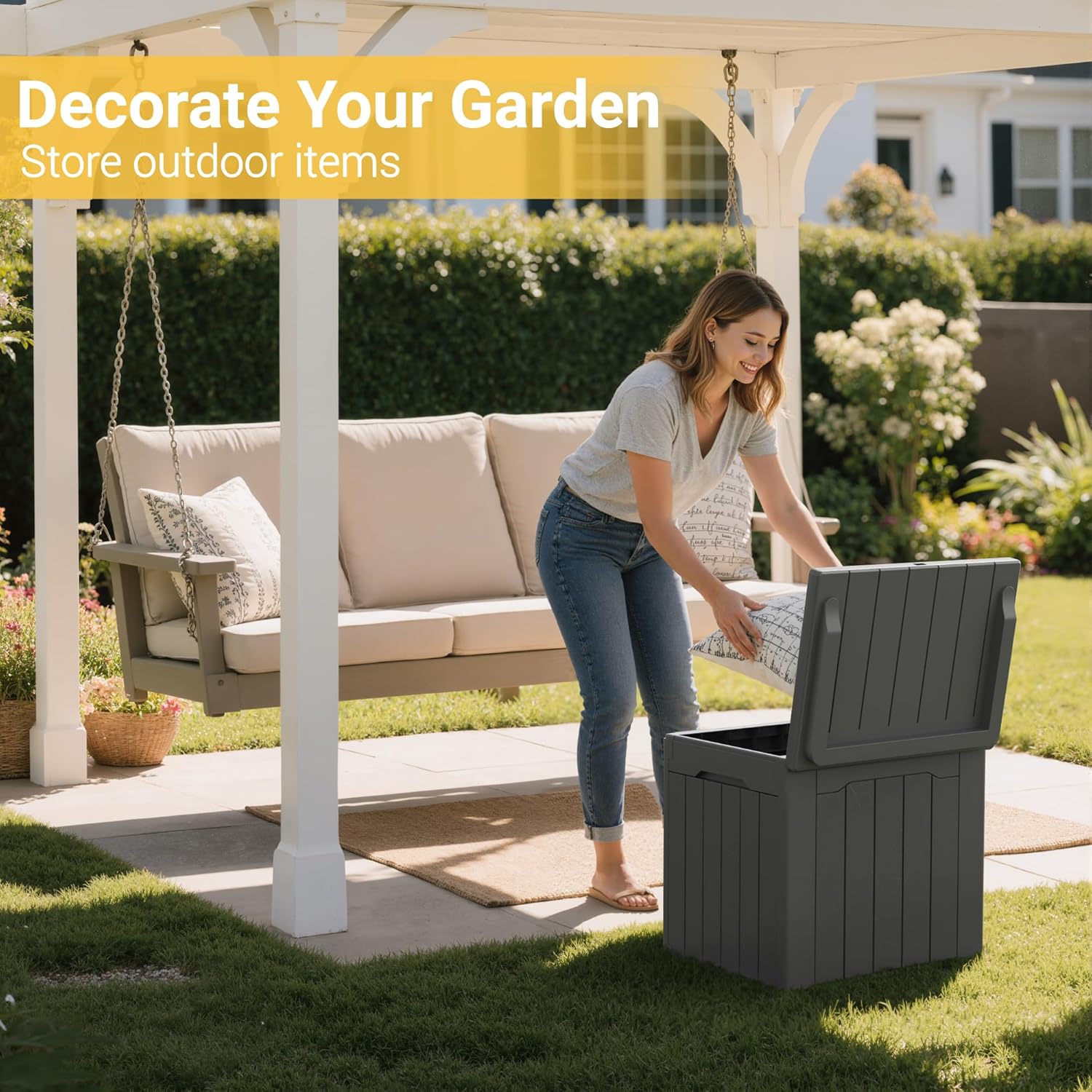 31 Gallon Outdoor Storage Box  - đánh giá và giá Gardening Tools Box