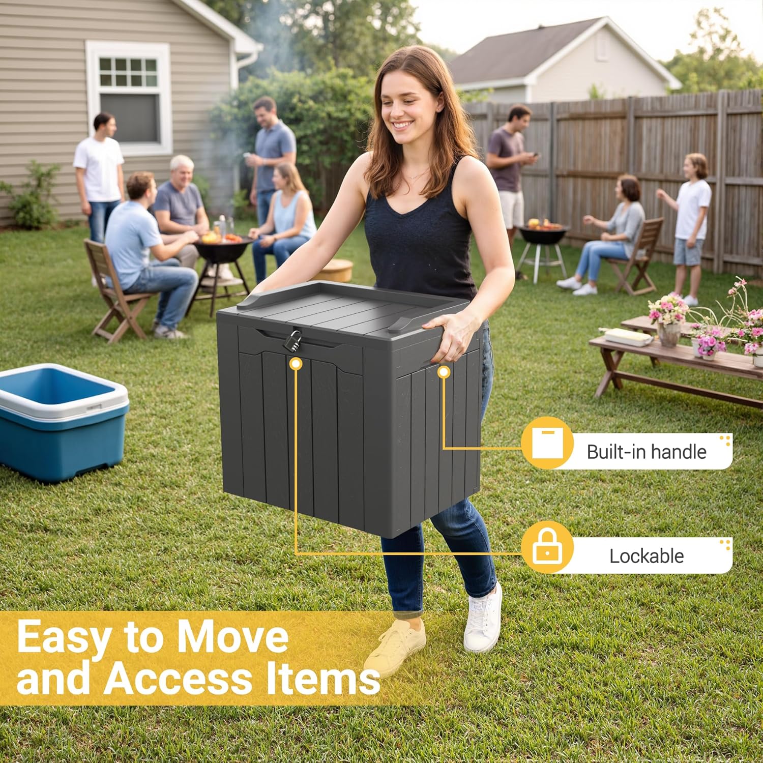 31 Gallon Outdoor Storage Box  - đánh giá và giá Gardening Tools Box